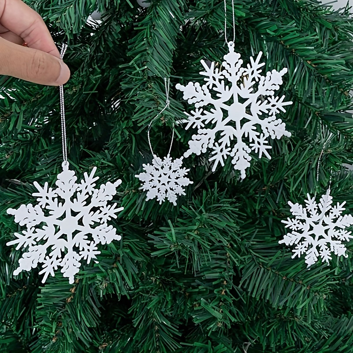 white christmas snowflake ornaments