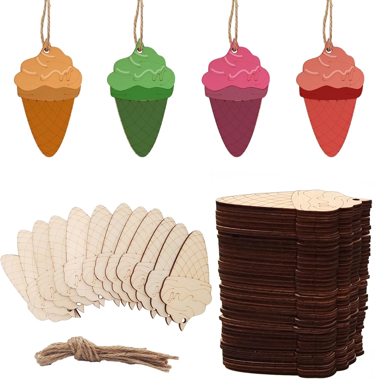 ice cream wooden cutouts for diy crafts