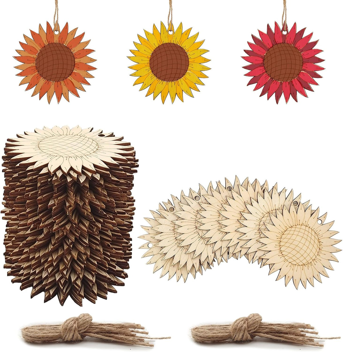 sunflower wooden cutouts for diy crafts