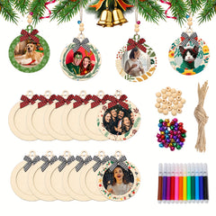wooden christmas photo frame ornaments