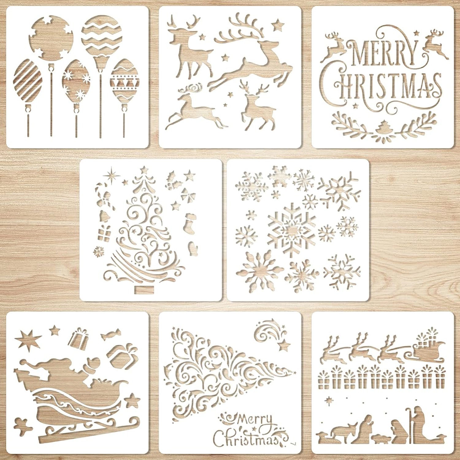 wooden christmas stencils