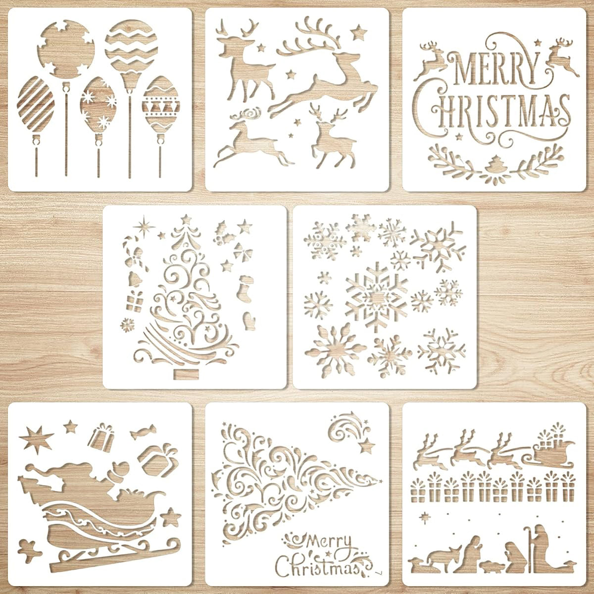 wooden christmas stencils