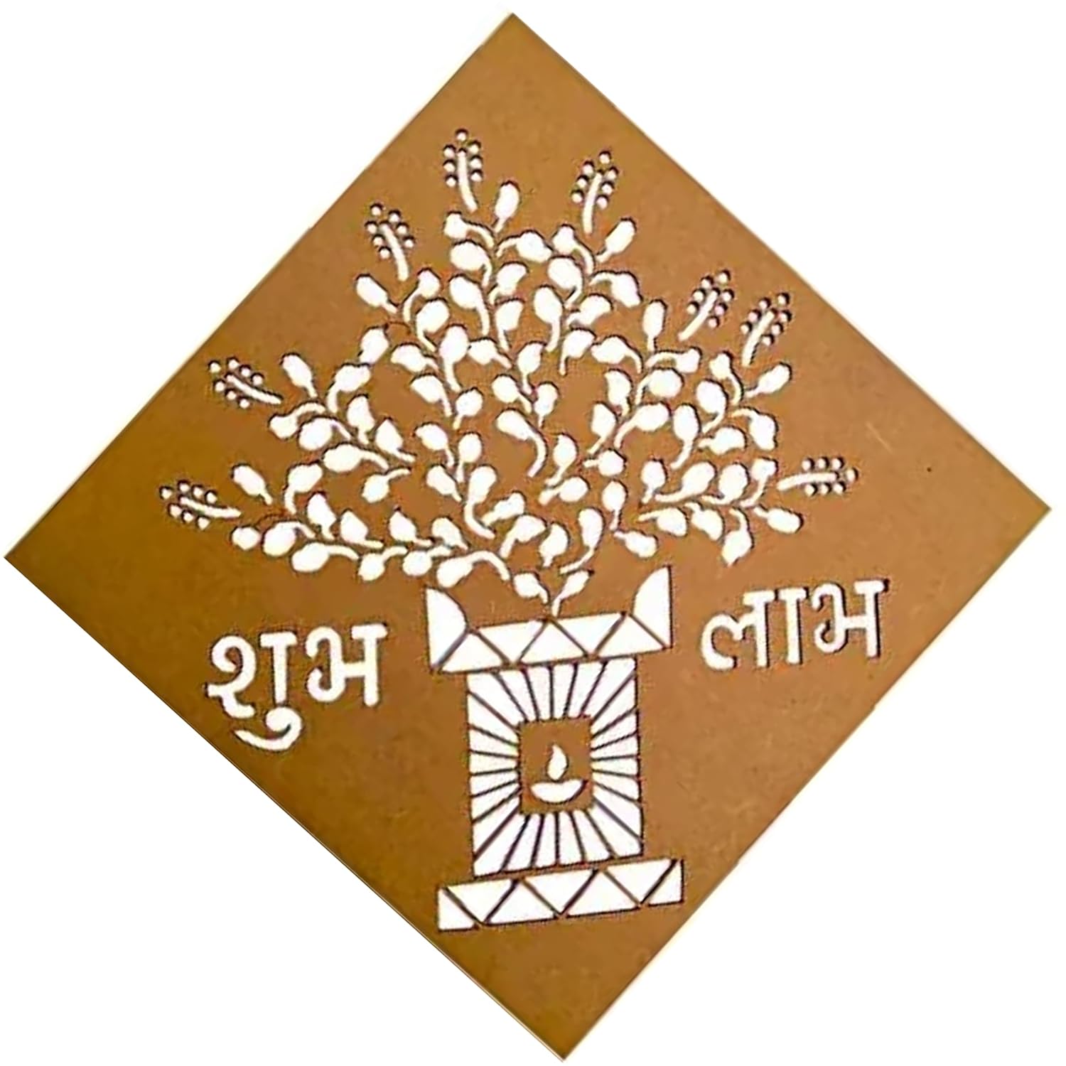 wooden tulsi rangoli stencil