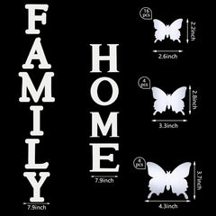family quote wall decals with 3D mirror effect letters