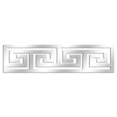 Decorative metallic border with Greek key pattern on a white background