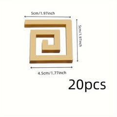 Cliths 20pcs Geometric Acrylic Mirror Wall Stickers Golden Finish  Living Room,