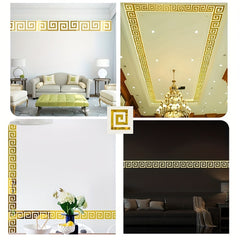 Cliths 20pcs Geometric Acrylic Mirror Wall Stickers Golden Finish  Living Room,