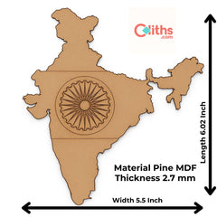 Cliths 10 Pack India Map Wooden Cutouts Pre-Marked DIY Crafts Geography Projects & Home Decor