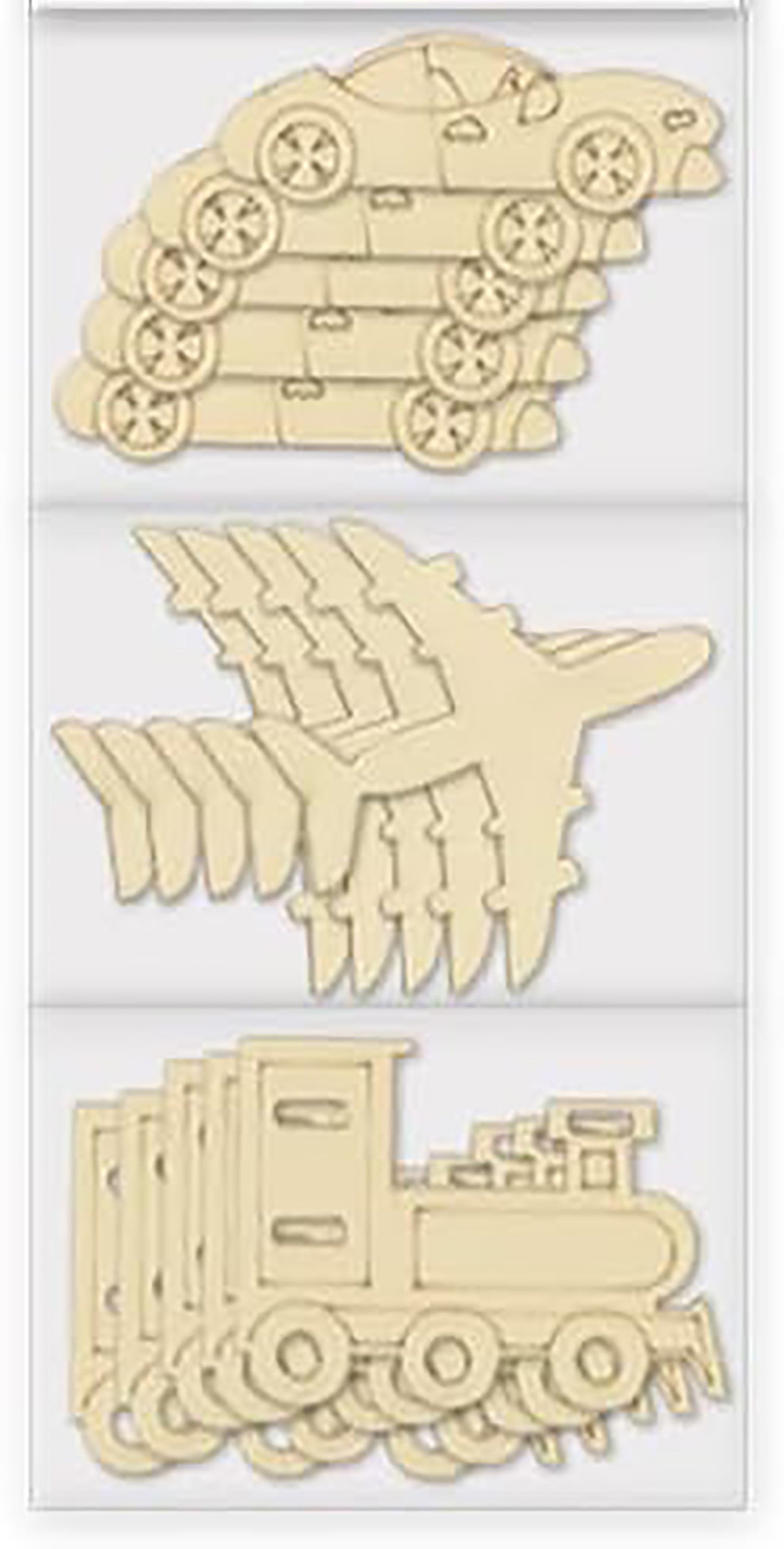 unfinished wood transport shapes