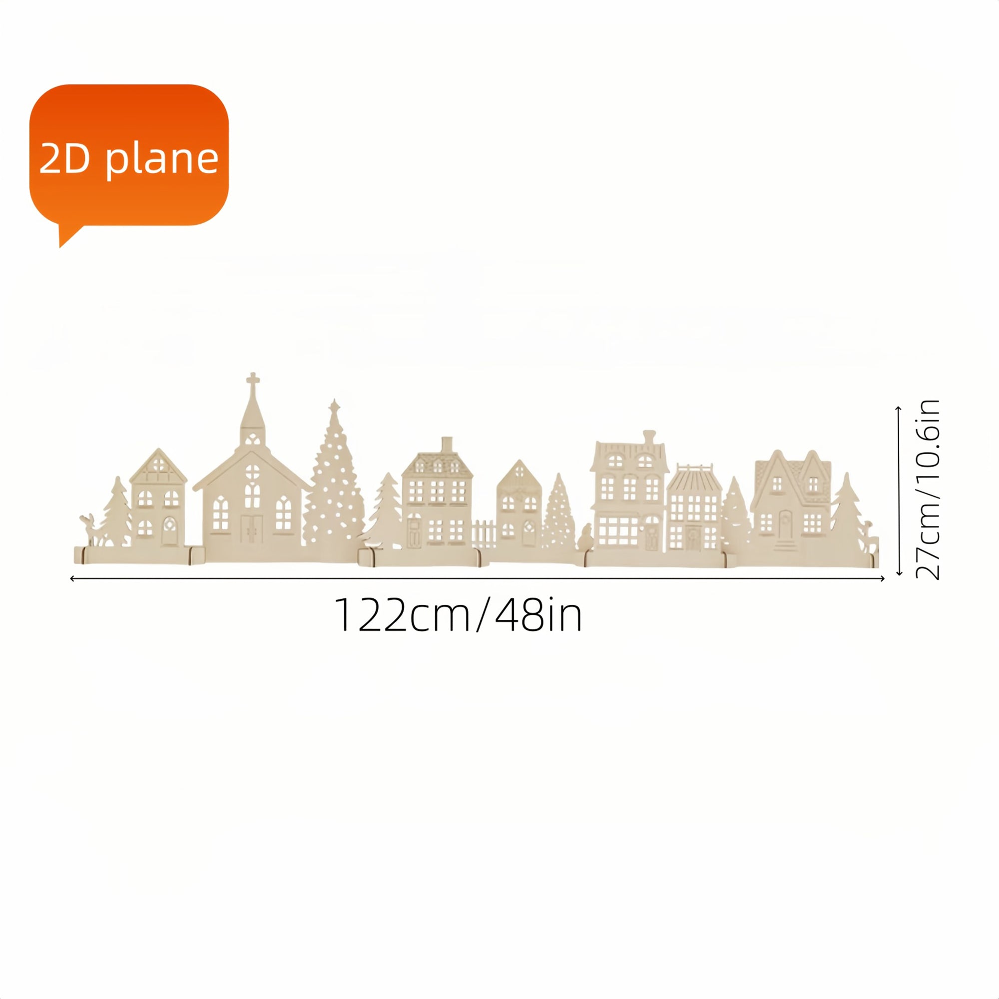 handcrafted wooden christmas village set 6 pieces