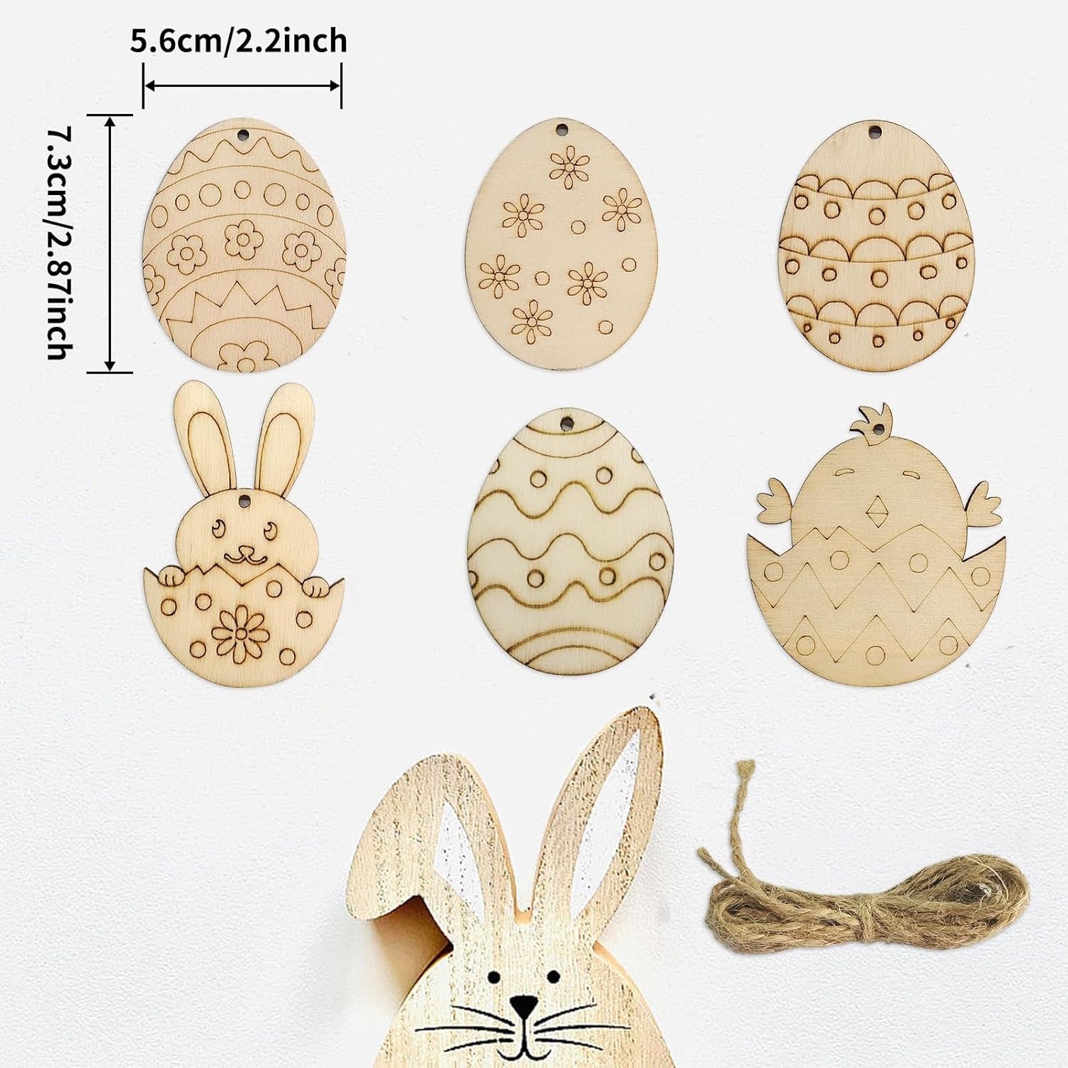 unfinished wood bunny shape