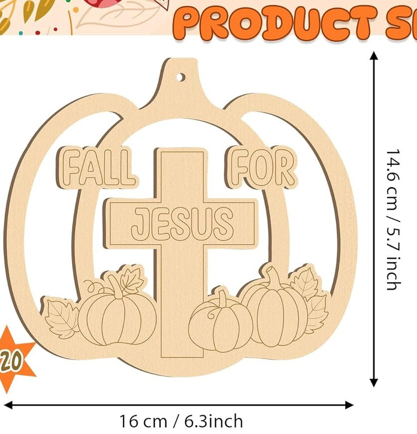 large wooden pumpkin base for kids art