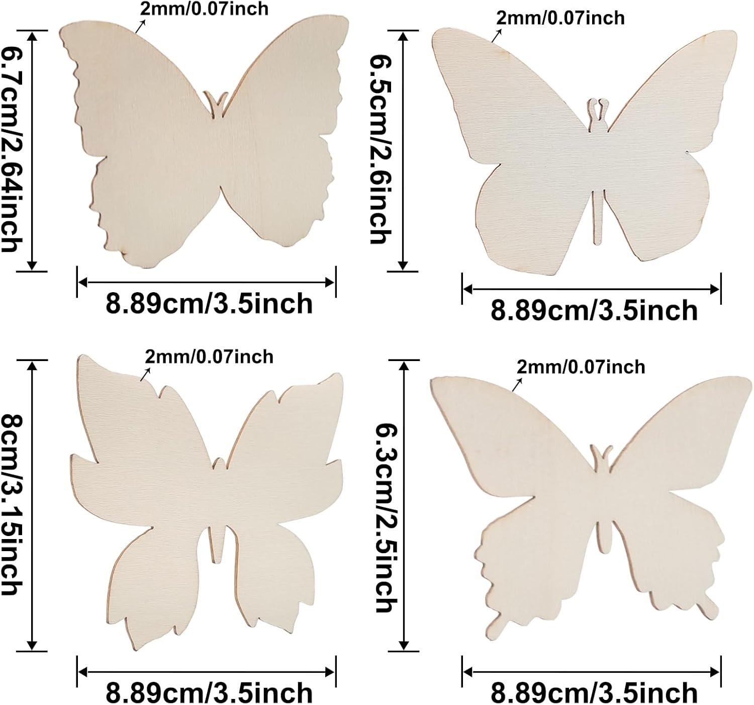 unfinished wood butterfly shapes for painting
