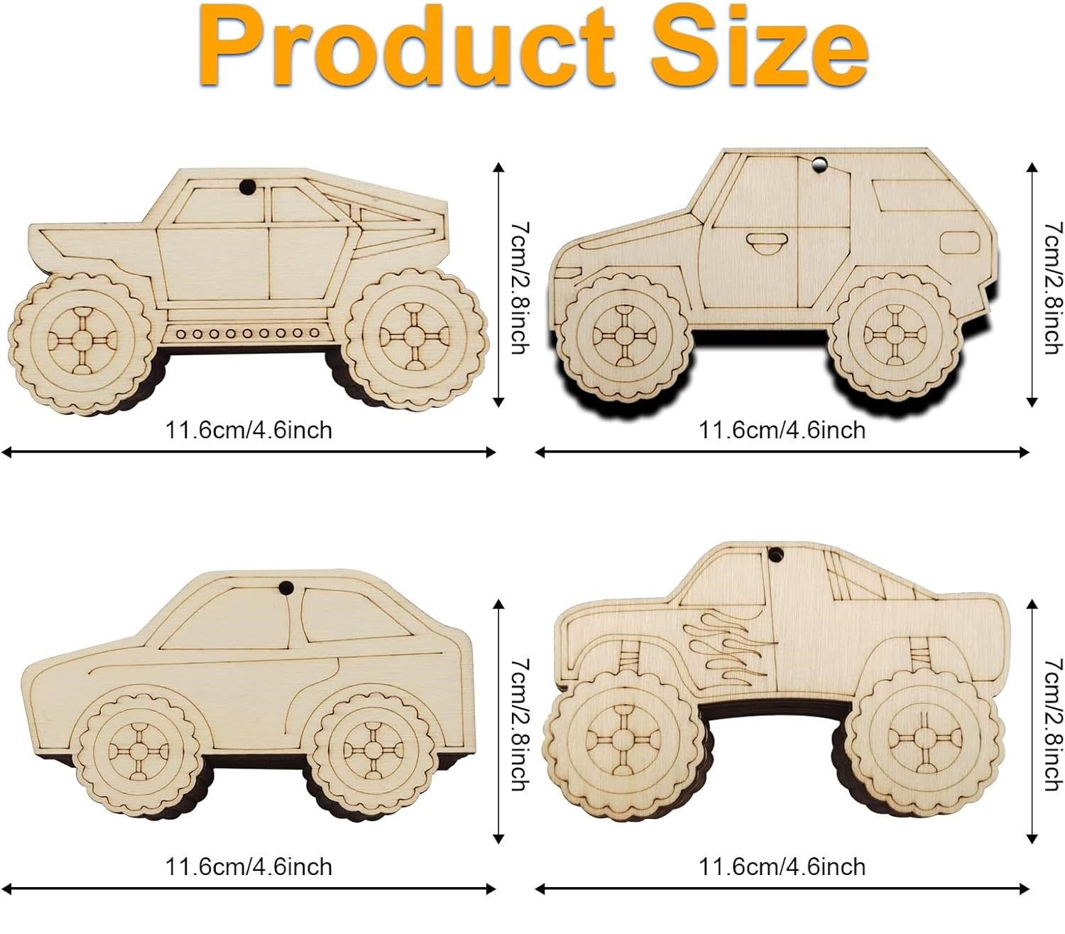 unfinished wood vehicle shapes for crafts