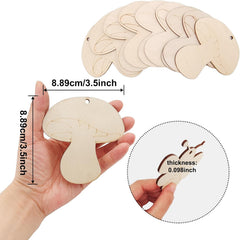 unfinished wood mushroom shape