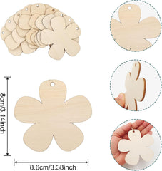 unfinished wood flower shape
