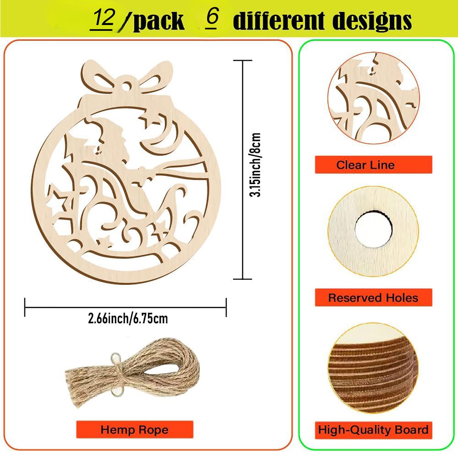 unfinished wooden ornament shapes