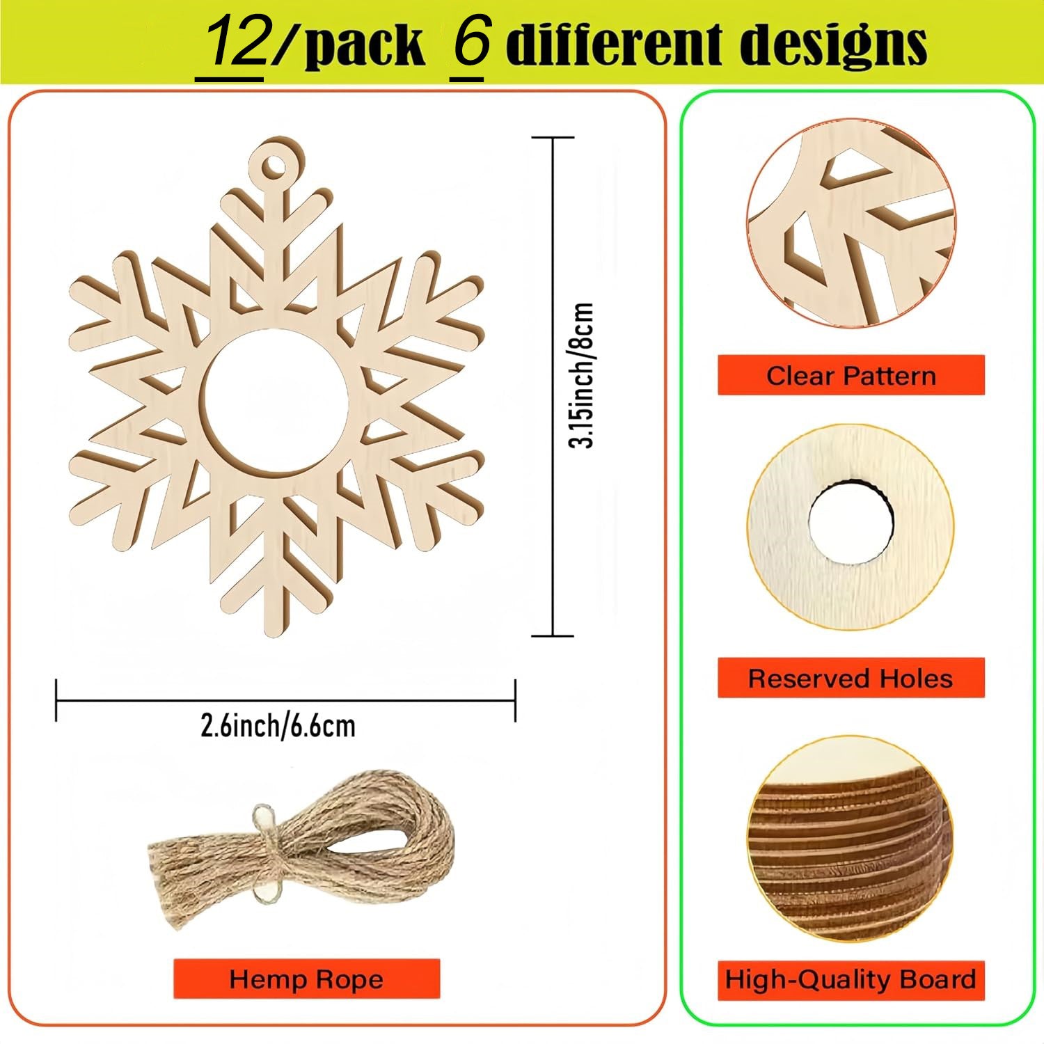 unfinished wooden snowflakes