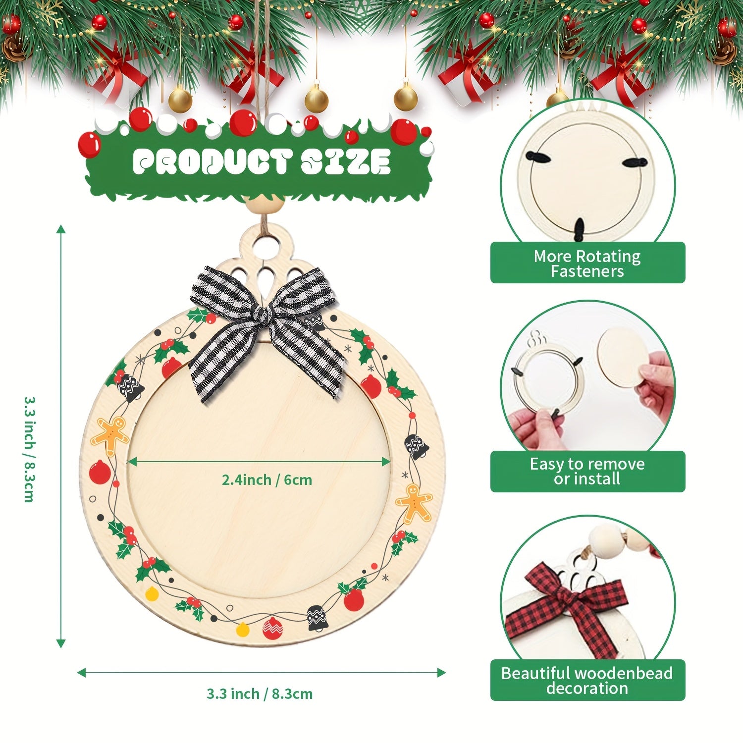 wooden picture frame christmas decorations