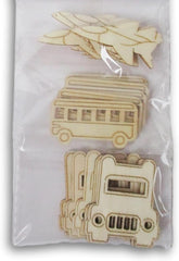 fighter jet bus truck wood cutout