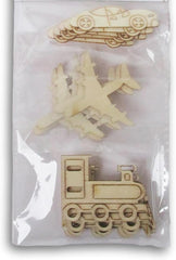 wooden car plane train cutout