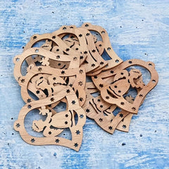 star cutout wooden hanging craft