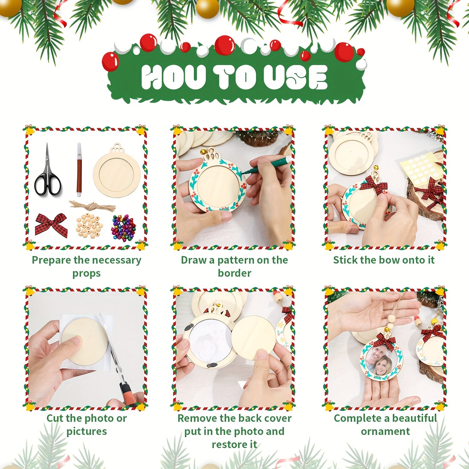 photo frame ornaments for christmas tree