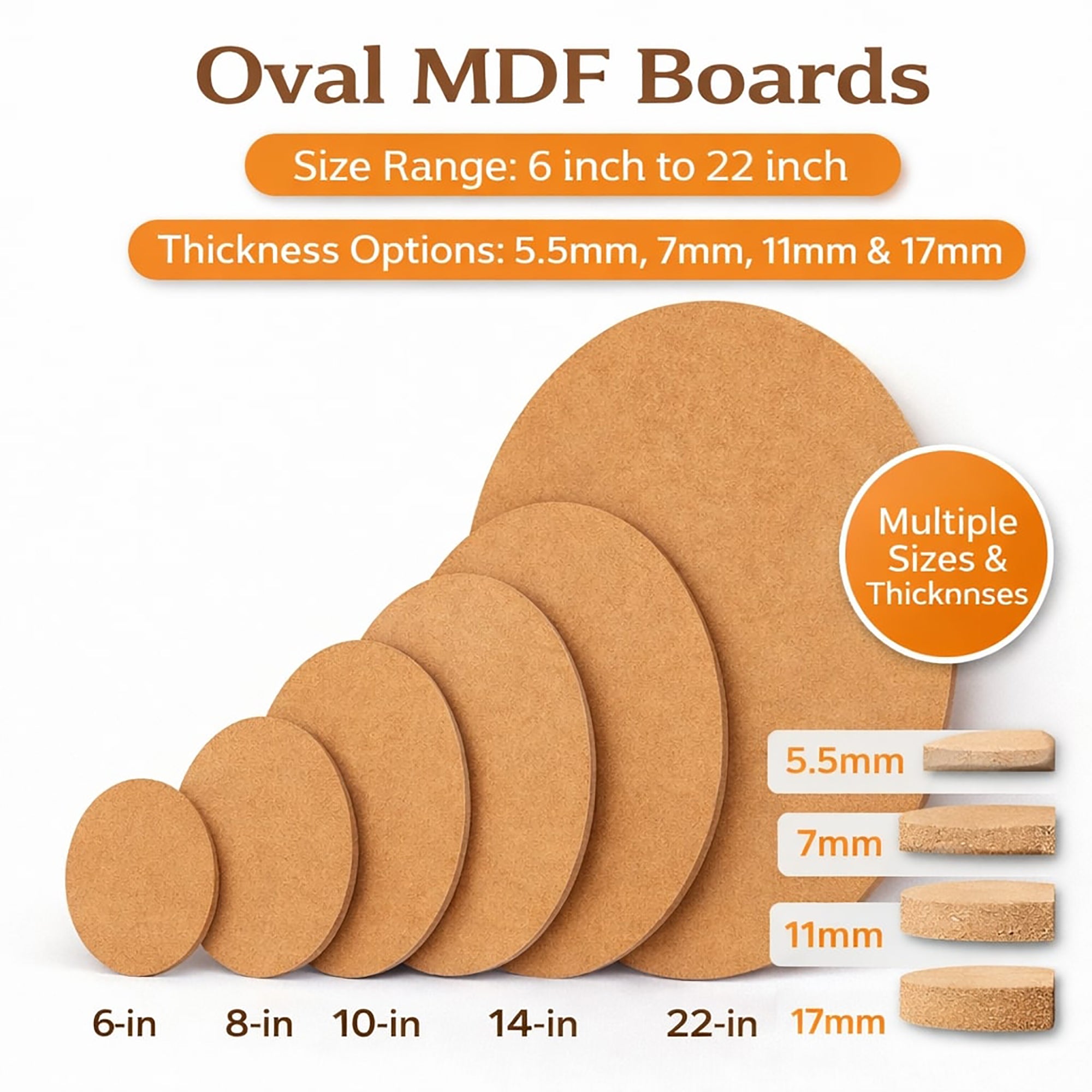 mdf oval shape
