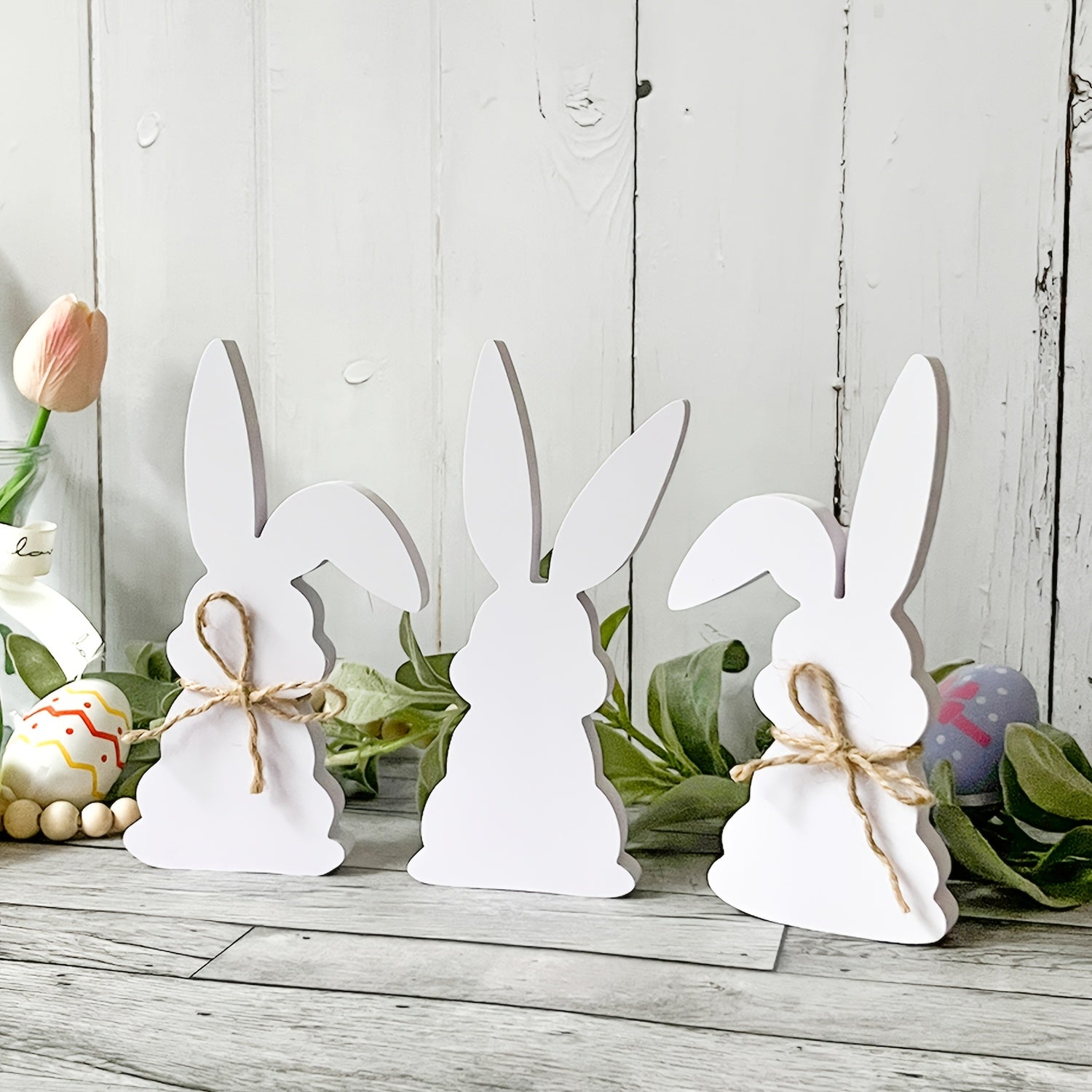 Buy Easter Table Decor 3 Piece Vintage Rabbit Figurines PVC on cliths ...