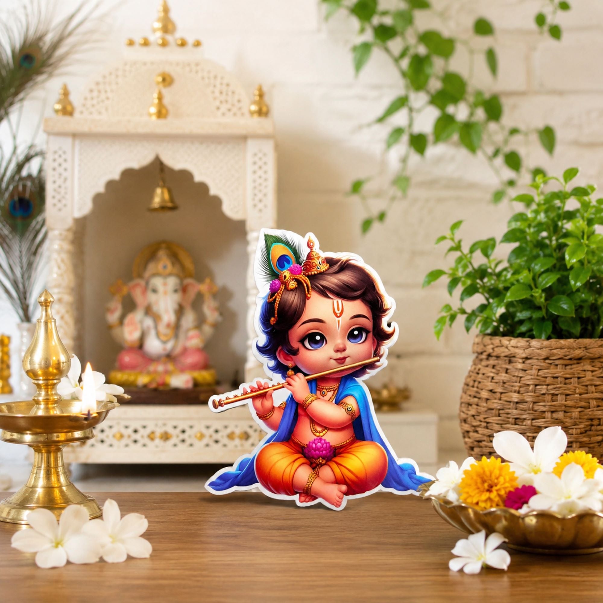 janmashtami wooden craft decoration