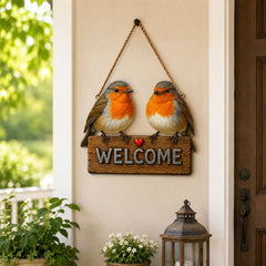 welcome sign for front door and garden