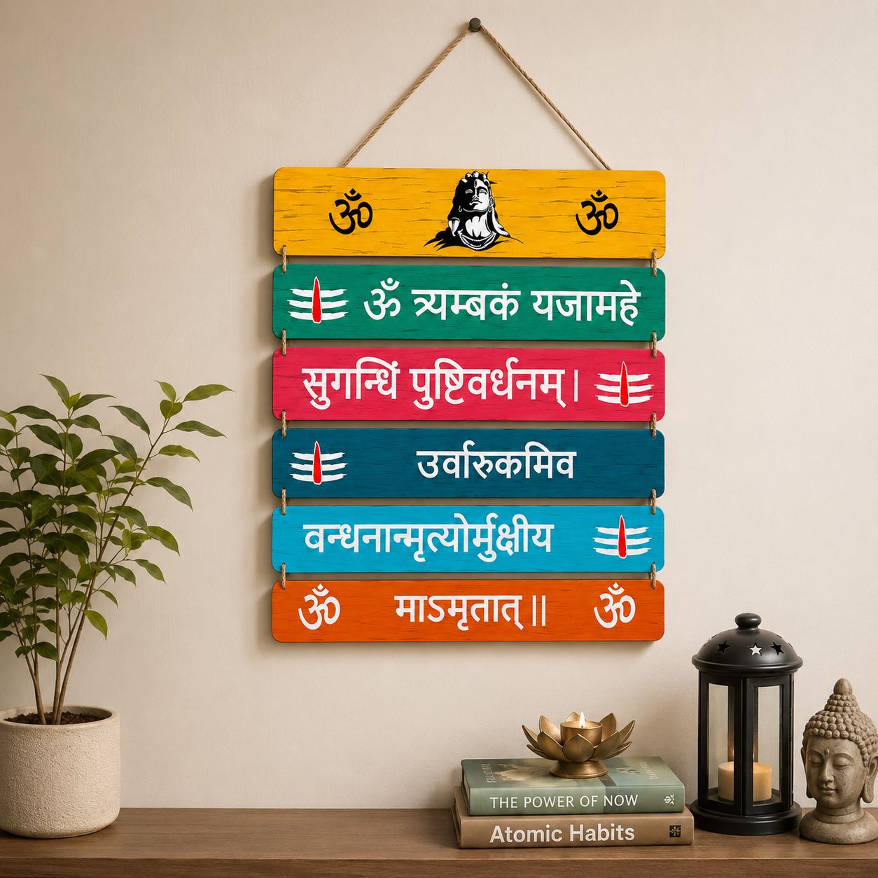 Hindu prayer wall decor for pooja room