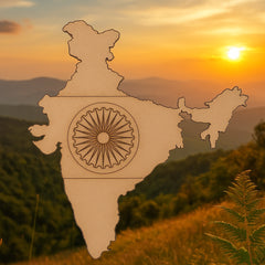 Cliths 10 Pack India Map Wooden Cutouts Pre-Marked DIY Crafts Geography Projects & Home Decor