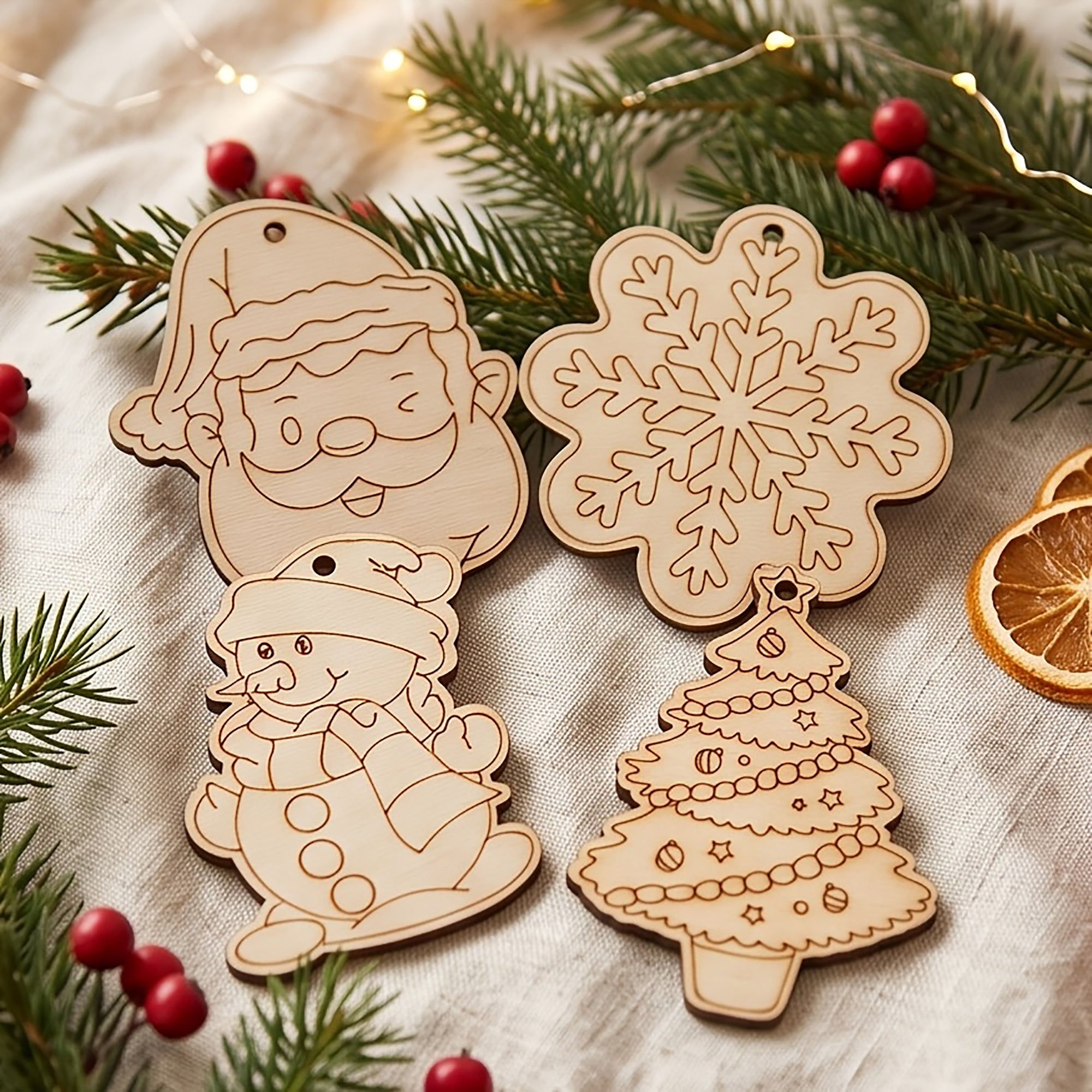 DIY wooden Christmas ornaments for home decor