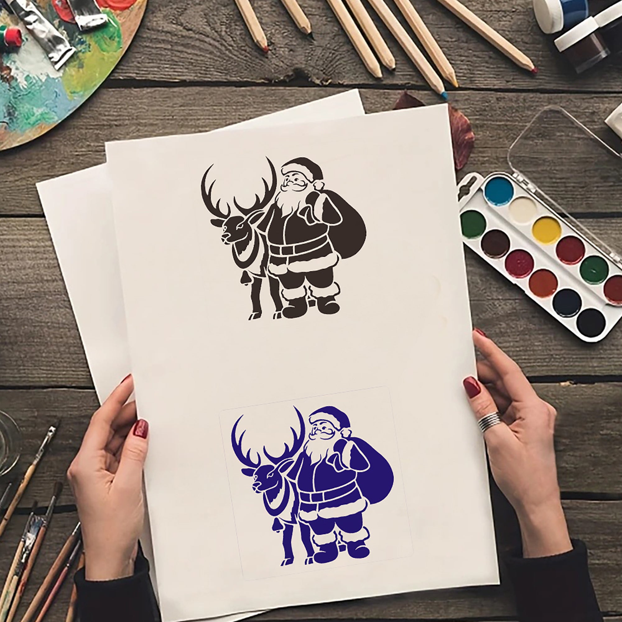 reusable christmas decoration sign painting template