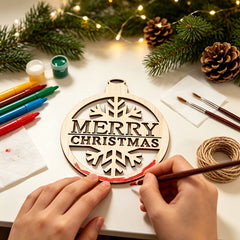 wooden snowflake Christmas pendants for DIY decoration