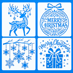 large reindeer christmas plastic stencil for painting