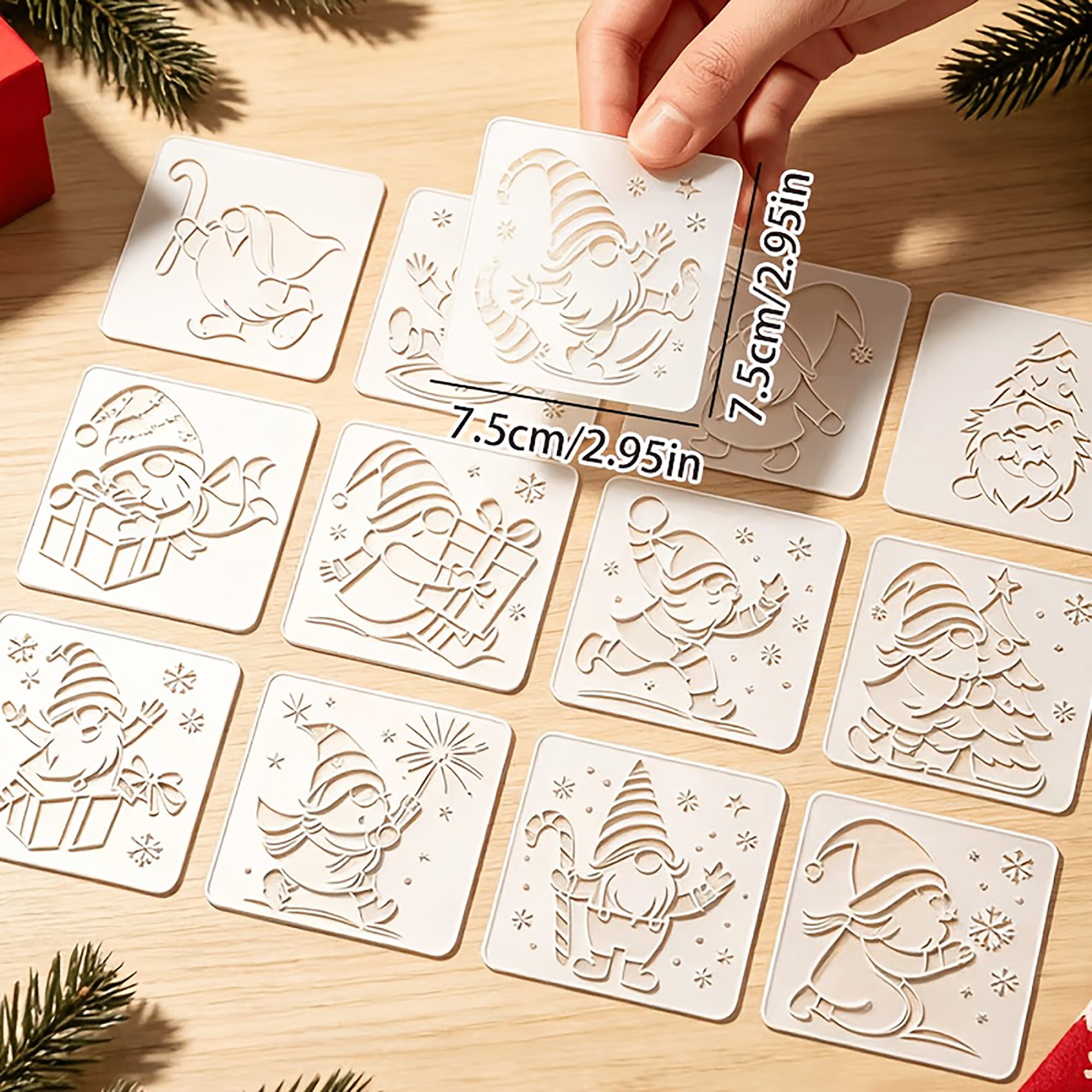 reusable christmas painting stencils for wooden boards canvas walls and festive decorations