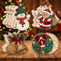 wooden christmas ornament shapes for diy crafts