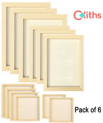 Cliths Wooden Trays for DIY Crafts, Painting, Dyeing Ideal for Home Decor, Art Projects, Canvas (Pack of 6)