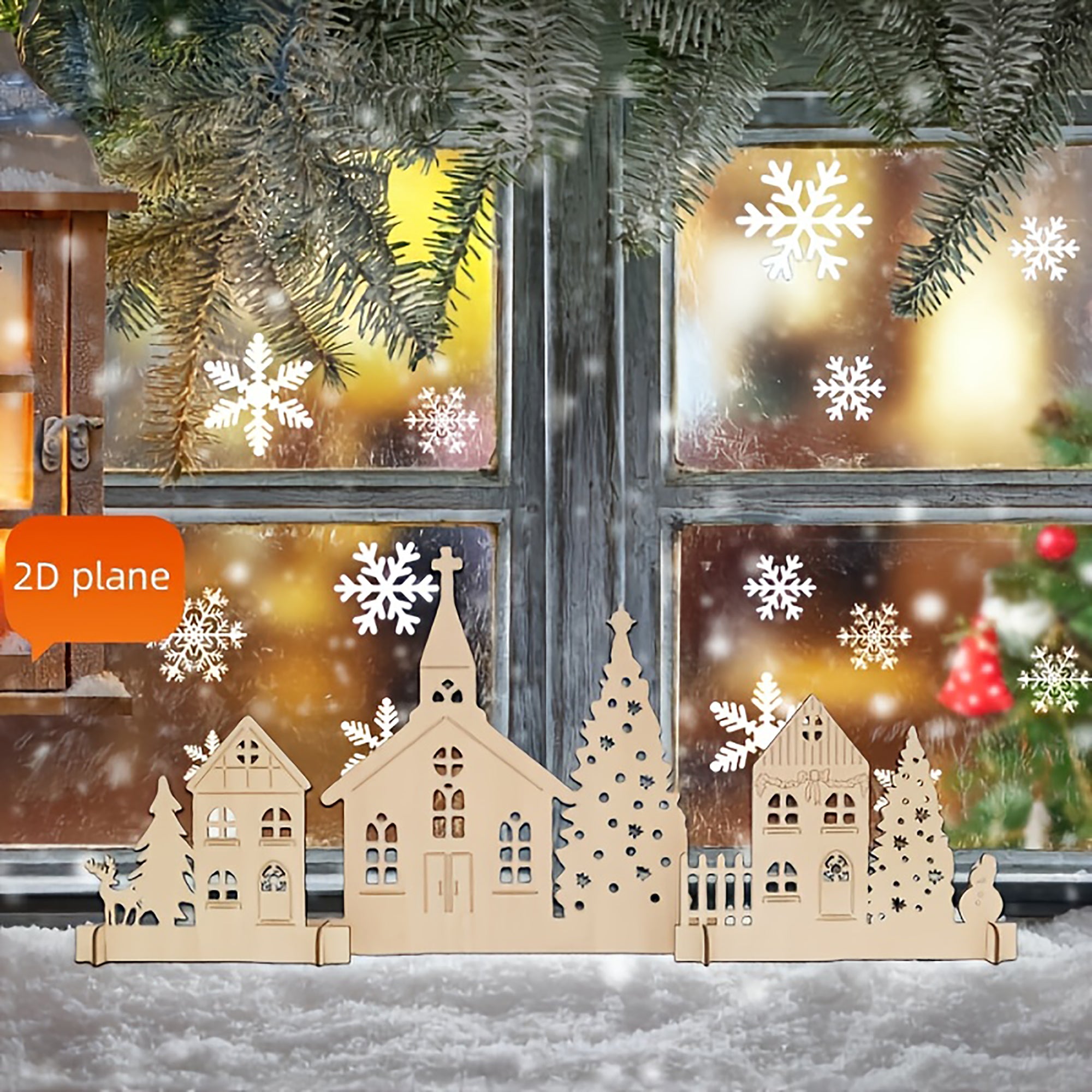 holiday home decor wooden christmas village houses