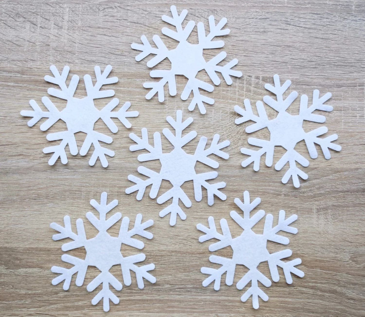 white felt snowflakes christmas