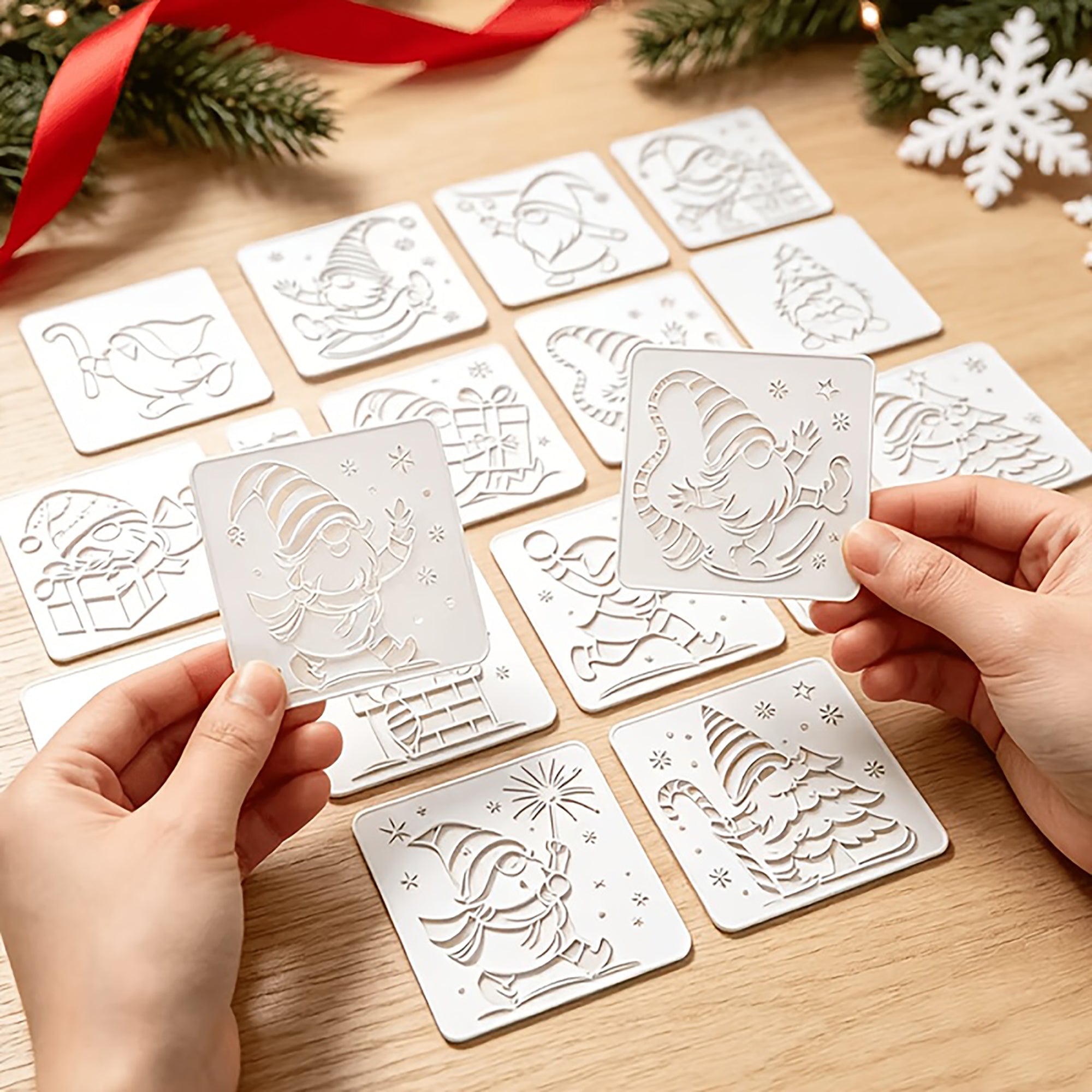 christmas tree reusable stencil for diy painting canvas decoration and handmade holiday ornaments