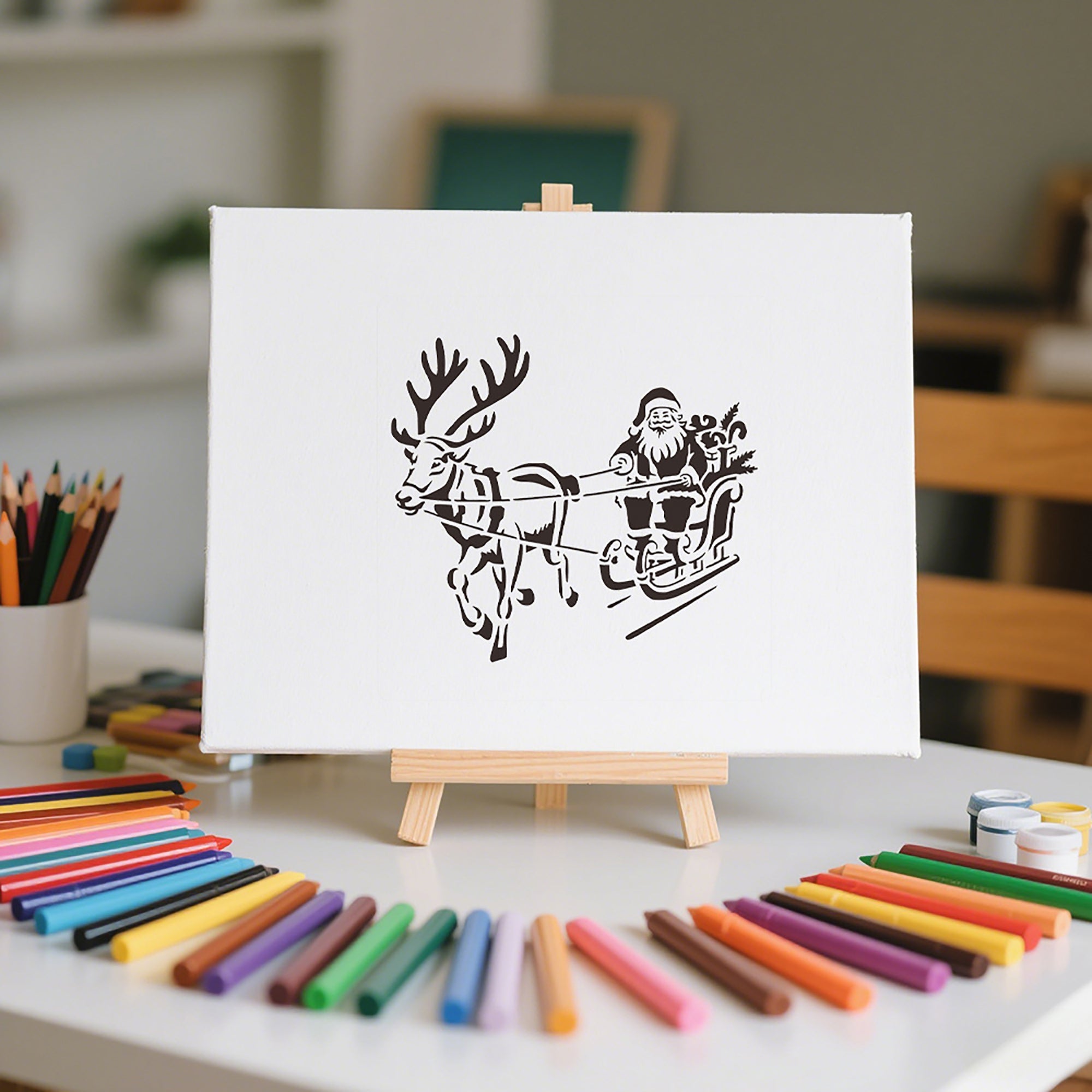 christmas painting stencil for wood fabric and wall art