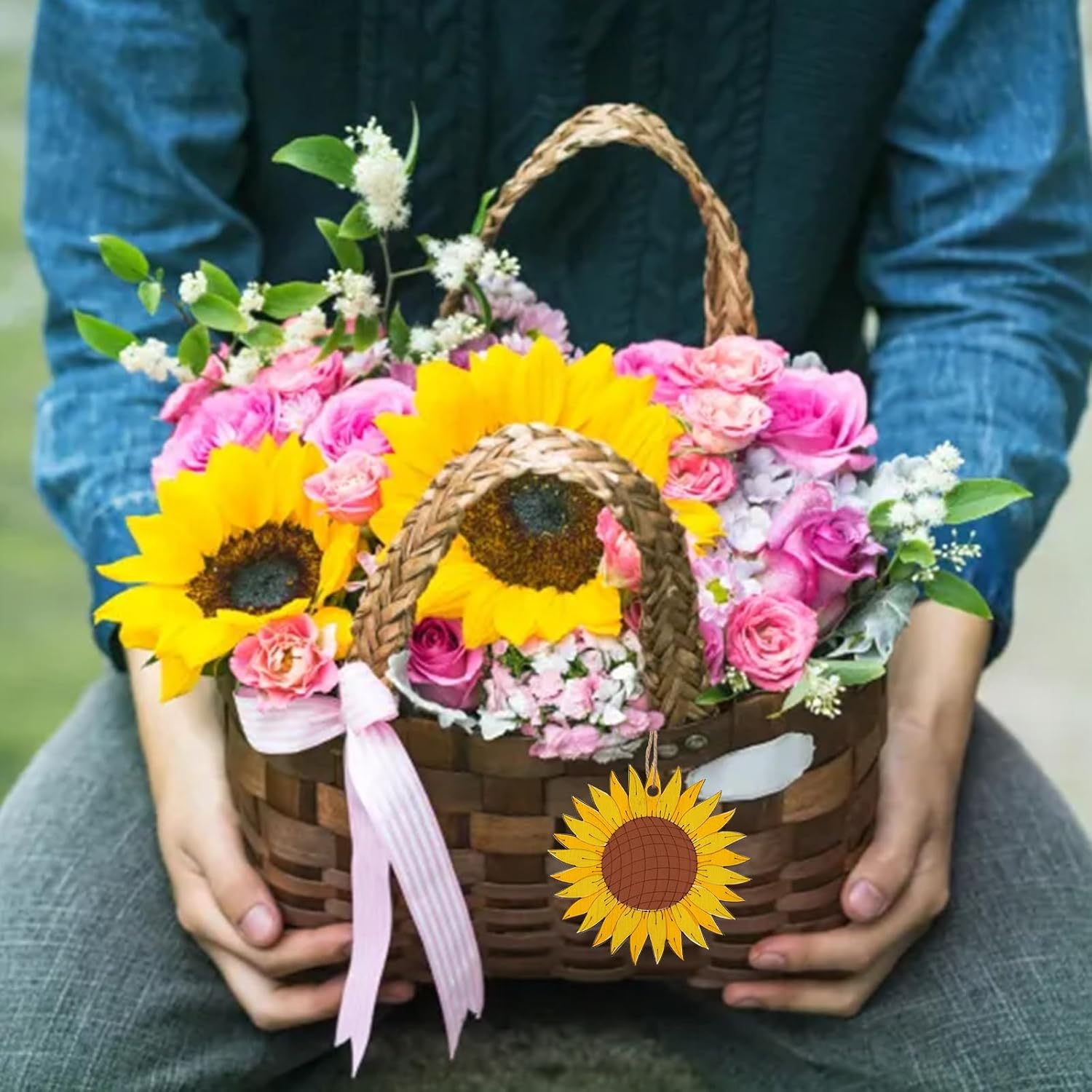small wooden flower shapes for art projects