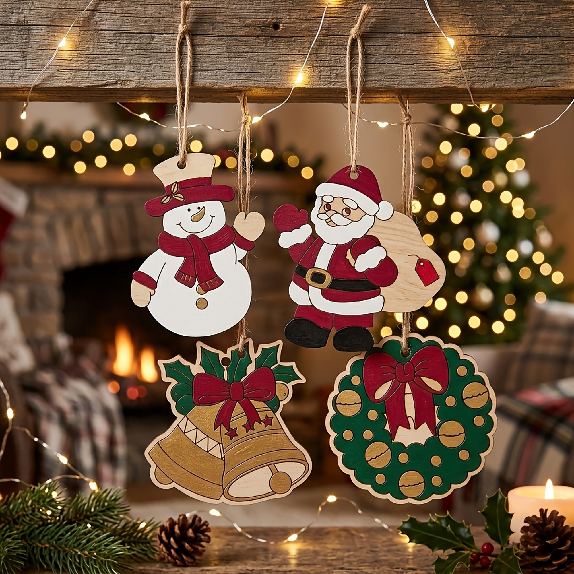 santa claus wooden cutouts for painting