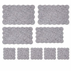 scalloped edge dining table mats set