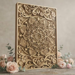 layered mandala wooden wall panel decor
