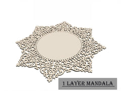 Decorative mandala with intricate patterns on a white background