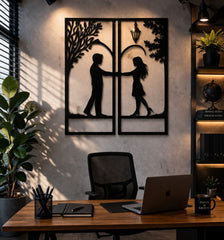 lovers kissing tree wall decor panels